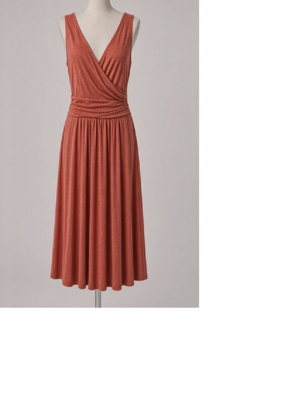 Anthropologie Rust Textured Knit V Neck Dress XS NWOT